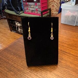 New Elegant Gold and Purple Drop Earrings petite bold frame